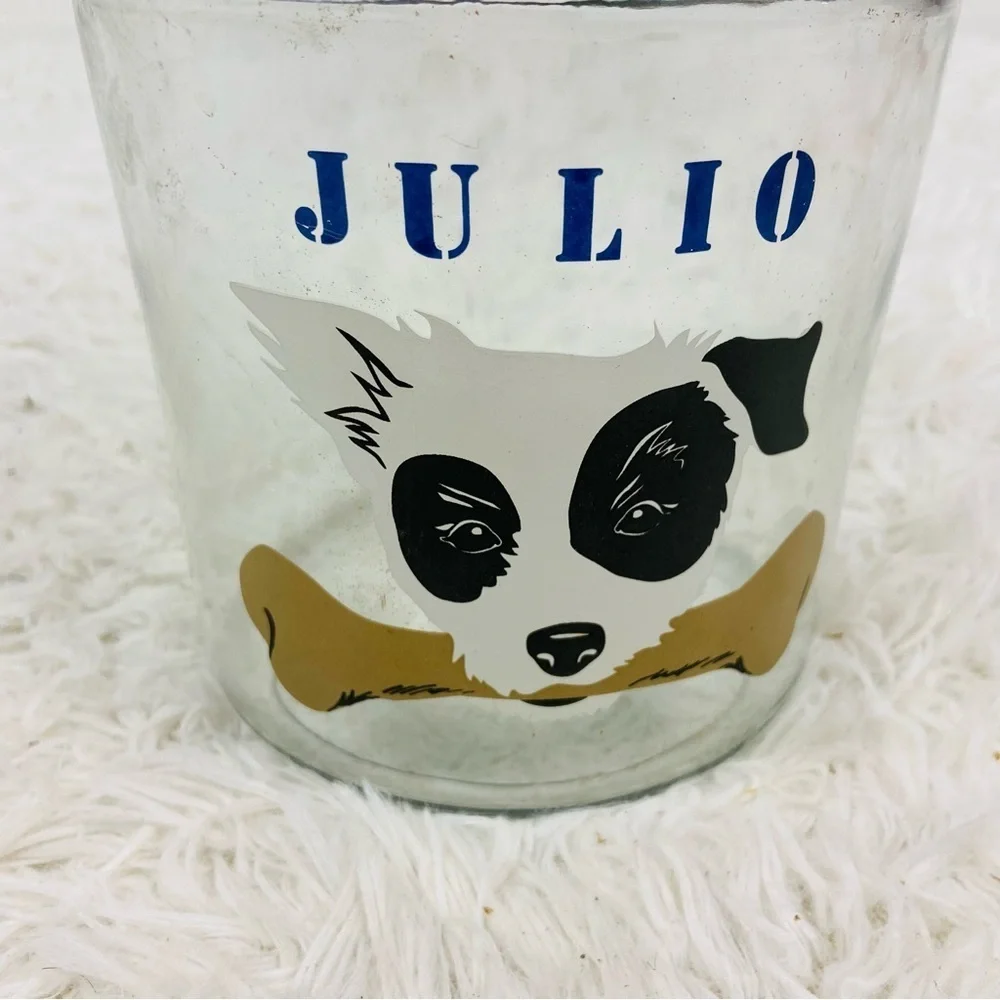 UNBRANDED glass dog Julio treats jar for dogs